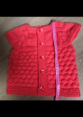 Elörgü bebek yeleği nar çiçeği - Görsel 5