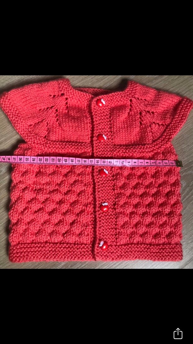 Elörgü bebek yeleği nar çiçeği - Görsel 4