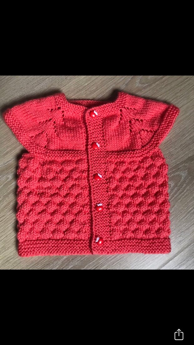 Elörgü bebek yeleği nar çiçeği - Görsel 3