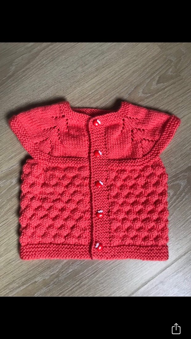 Elörgü bebek yeleği nar çiçeği - Görsel 2