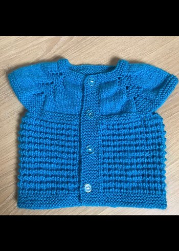 Elörgü bebek yeleği - Görsel 6