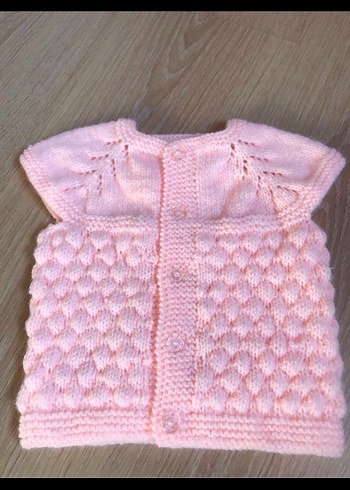 Elörgü bebek yeleği patik takım - Görsel 8