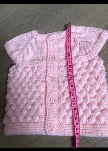 Elörgü bebek yeleği patik takım - Görsel 3