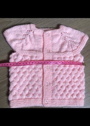 Elörgü bebek yeleği patik takım - Görsel 5