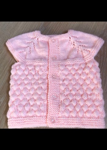 Elörgü bebek yeleği patik takım - Görsel 6