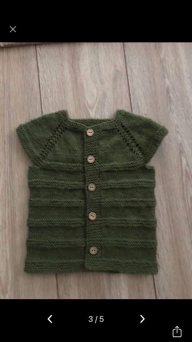 Düğmeli Kısa Örgü Yeşil Süveter - Görsel 2