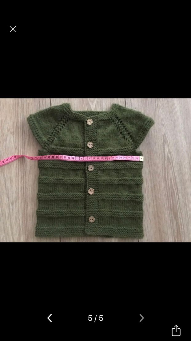 Düğmeli Kısa Örgü Yeşil Süveter - Görsel 4