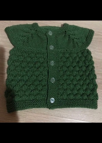 Elörgü bebek yeleği - Görsel 2