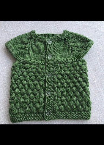 Elörgü bebek yeleği - Görsel 6