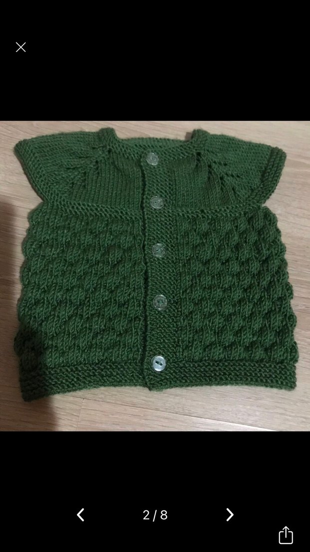 Elörgü bebek yeleği - Görsel 2