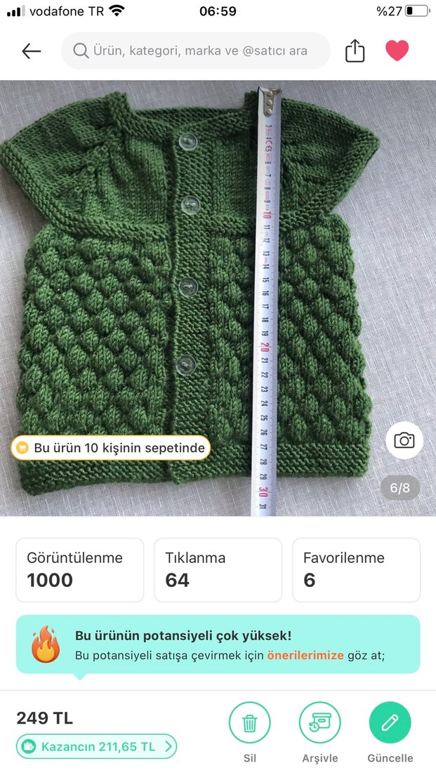 Elörgü bebek yeleği - Görsel 5