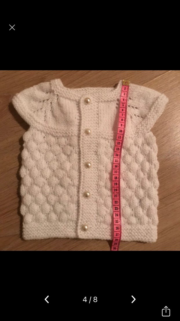 Örgü bebek yeleği ve patik takım beyaz - Görsel 5