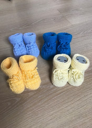 Renkli Bebek Çocuk Örgü Patik - Görsel 3