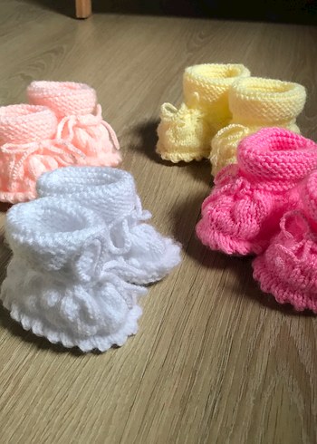 Renkli Bebek Çocuk Örgü Patik - Görsel 4