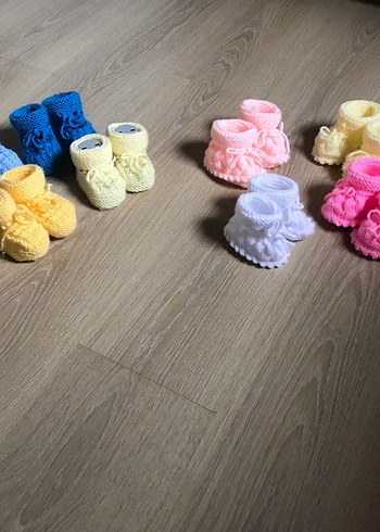 Renkli Bebek Çocuk Örgü Patik - Görsel 5