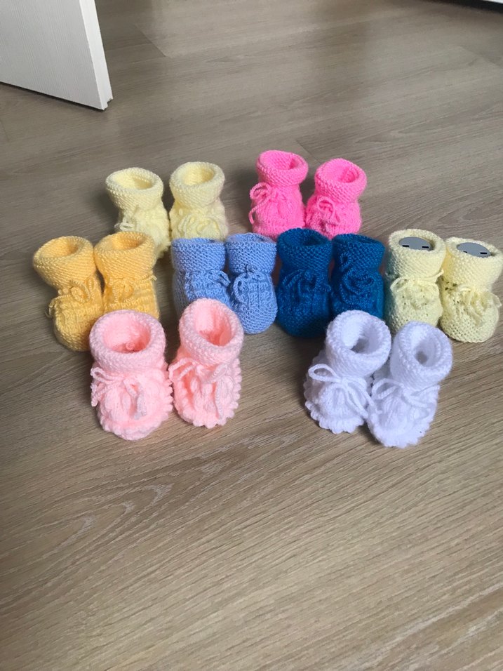 Renkli Bebek Çocuk Örgü Patik - Görsel 2