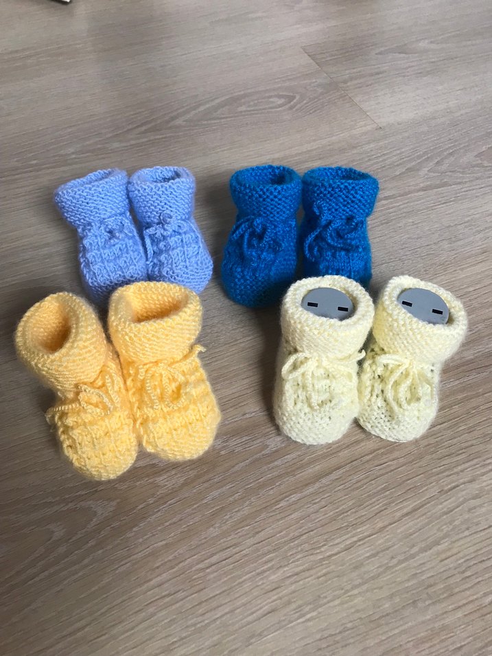 Renkli Bebek Çocuk Örgü Patik - Görsel 3