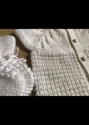 Elörgü bebek yeleği ve patik takım - Görsel 3