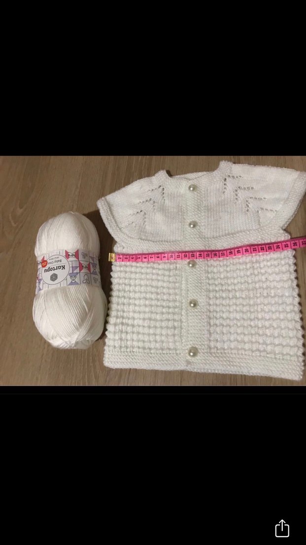 Elörgü bebek yeleği ve patik takım - Görsel 4