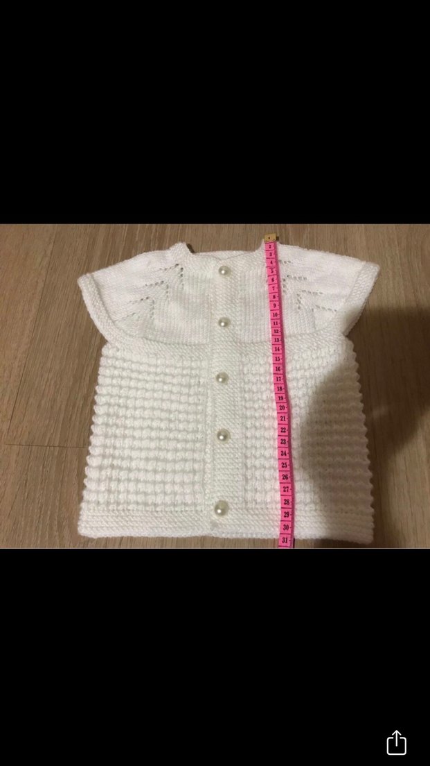 Elörgü bebek yeleği ve patik takım - Görsel 5