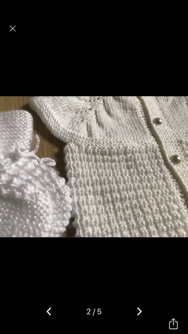 Elörgü bebek yeleği ve patik takım - Görsel 3