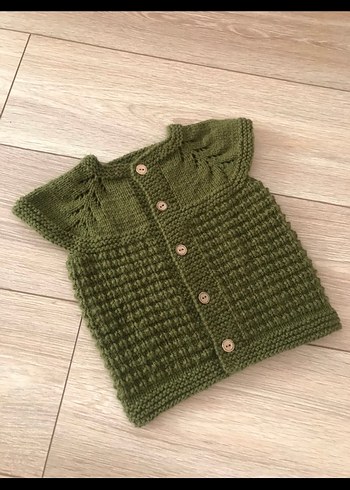 Elörgü bebek yeleği - Görsel 4