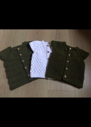 Elörgü bebek yeleği - Görsel 3