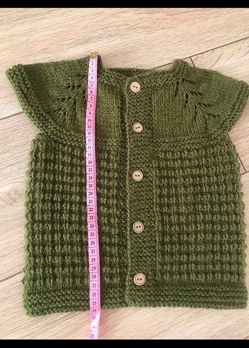 Elörgü bebek yeleği - Görsel 5