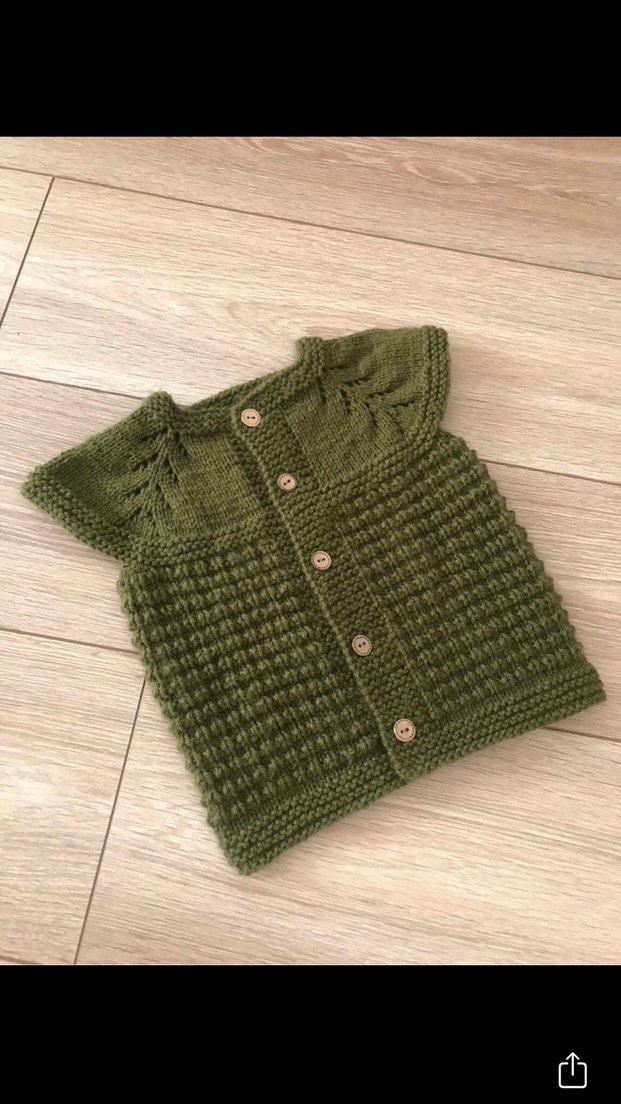 Elörgü bebek yeleği - Görsel 4