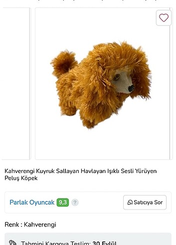 Pilli isikli yuruyen havlayan köpek (sıfır ürün renk farklılık 