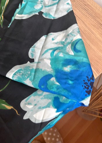 Bohem Tarzda Mavi İpek Şal - Görsel 9