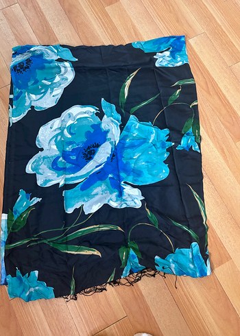 Bohem Tarzda Mavi İpek Şal - Görsel 7