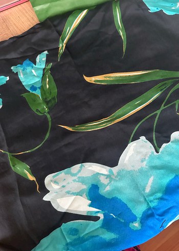 Bohem Tarzda Mavi İpek Şal - Görsel 12