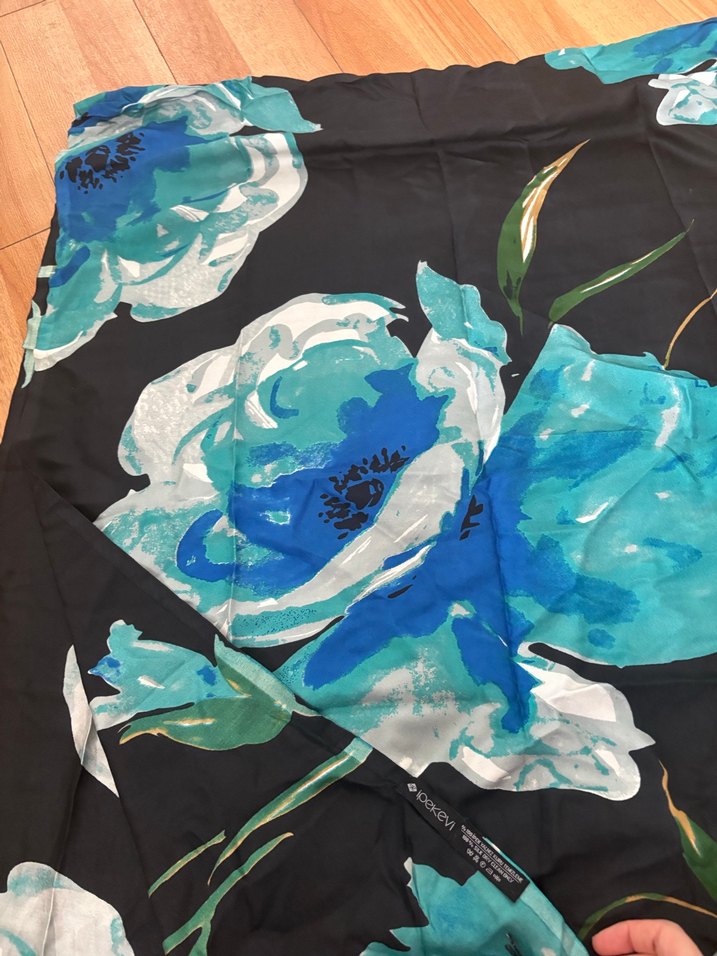 Bohem Tarzda Mavi İpek Şal - Görsel 3