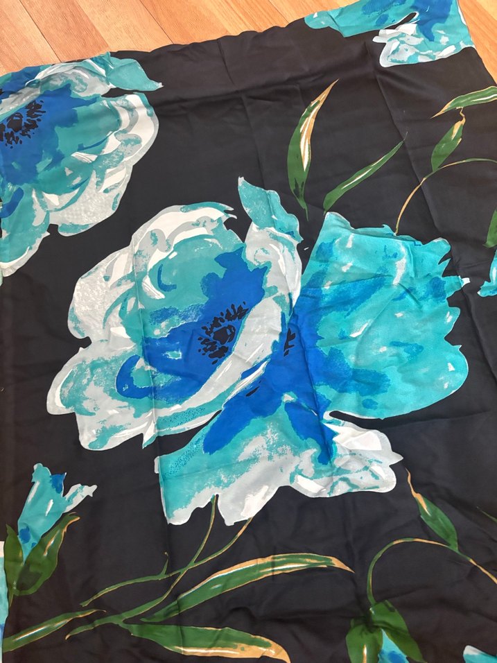 Bohem Tarzda Mavi İpek Şal - Görsel 5