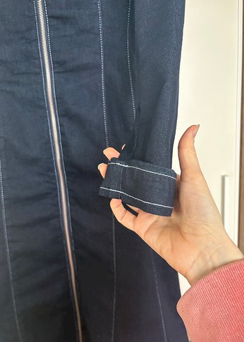 Lacivert Fermuarlı Uzun Moreno - Görsel 2