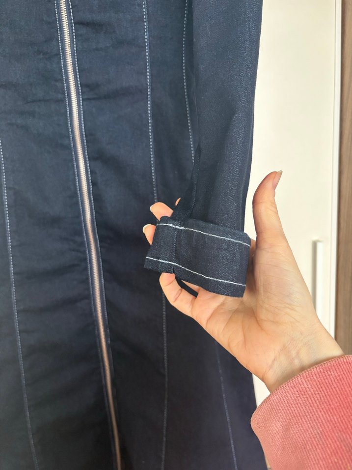 Lacivert Fermuarlı Uzun Moreno - Görsel 2