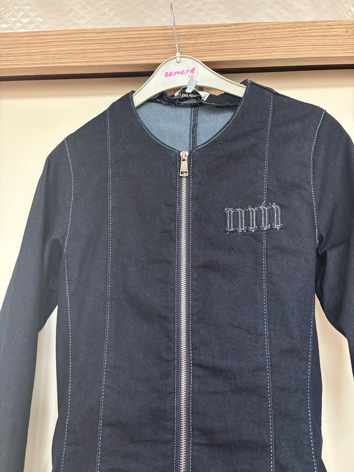 Lacivert Fermuarlı Uzun Moreno - Görsel 4