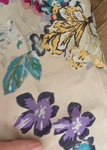 Çiçek Desenli İpekevi  Bohem Kadın Şal - Görsel 3