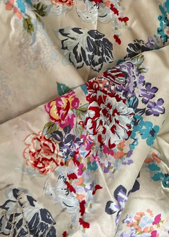 Çiçek Desenli İpekevi  Bohem Kadın Şal - Görsel 7