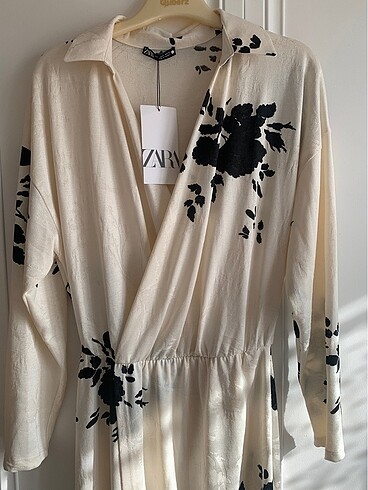 Zara zara midi orijinal jakarlı desenli elbise