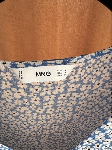 Mango Mango Çiçekli Mavi Elbise
