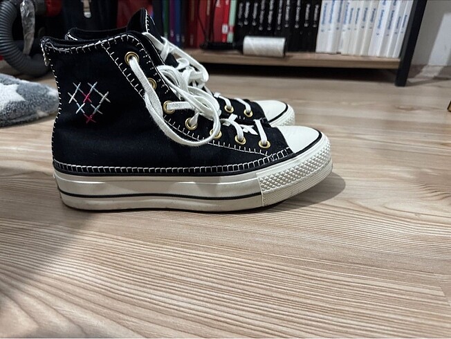 39,5 Beden siyah Renk converse siyah platform sneaker