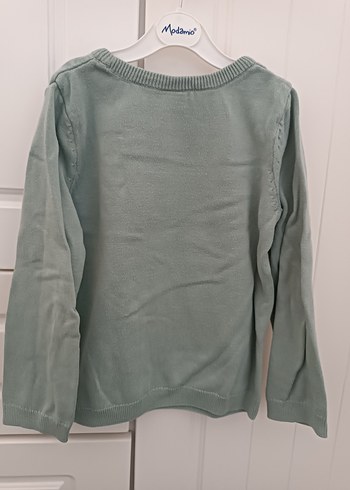 4 Yaş Beden Kız Çocuk Gri Örgü Desenli Sweatshirt