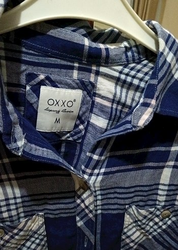 oxxo Düğmeli Mavi Kadın Gömlek