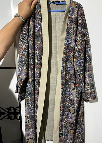 Desenli Bohem Kadın Uzun Kimono