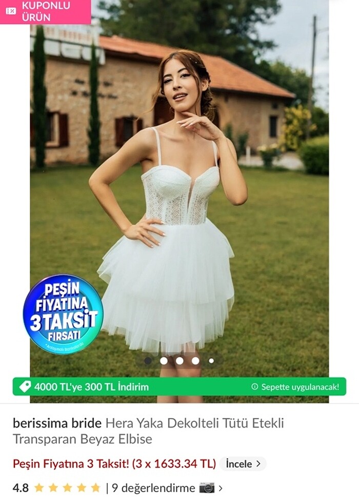 bekarlığa veda için beyaz tütü elbise - Görsel 4