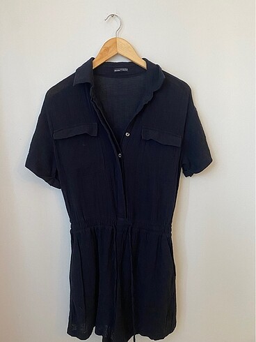 Bershka Utility Rustik Siyah Tulum