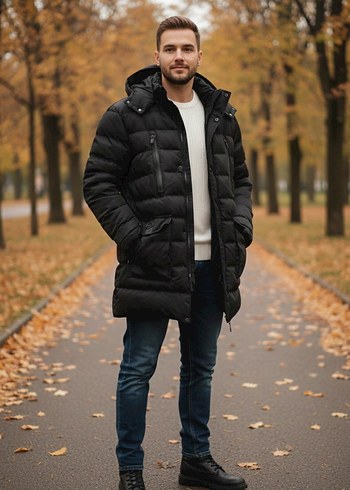 Erkek uzun mont - Görsel 3