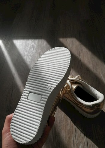 Sokak Stili Altın Platform Kadın Spor Ayakkabı - Görsel 2